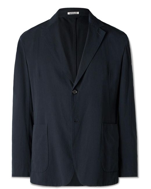 Auralee Blue Unstructured Cotton And Silk-blend Twill Suit Jacket for men