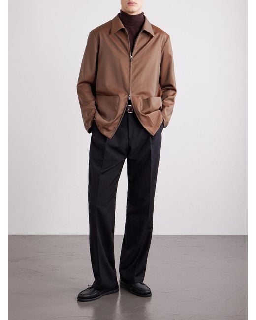 Barena Brown Cotton-Blend Gabardine Overshirt for men