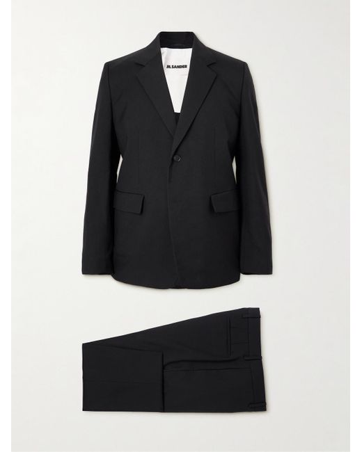 Jil Sander Anzug aus Woll-Twill in Black für Herren