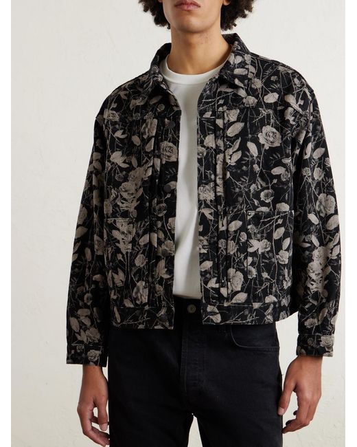 Needles Black Printed Denim Jacket for men