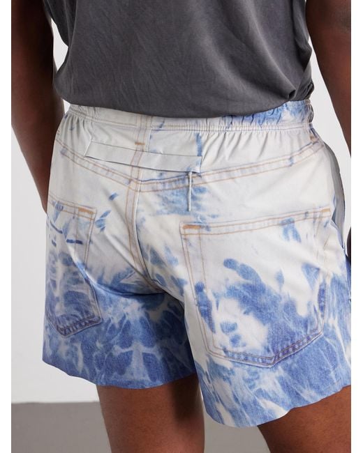 Satisfy Blue Straight-Leg 5&Quot; Logo-AppliquÉD Printed Peaceshell&Trade; Shorts for men
