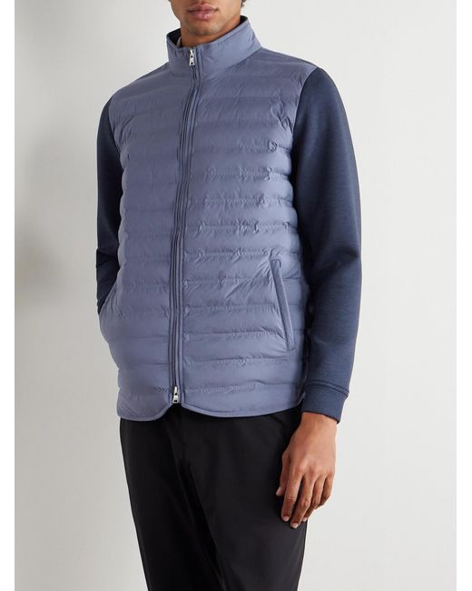 Peter Millar Blue Winsome Hybrid Tech-Jersey And Quilted Shell Jacket for men