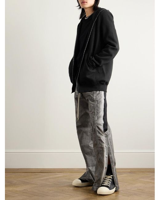Rick Owens Kapuzenjacke aus Baumwoll-Jersey in Stückfärbung in Black für Herren