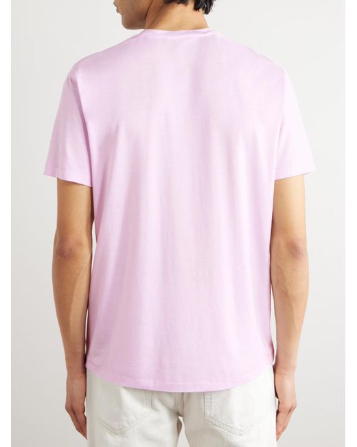 T-shirt slim-fit in jersey di misto lyocell e cotone di Tom Ford in Pink da Uomo