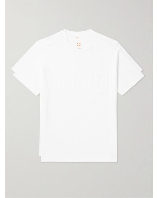 Beams Plus White Two-Pack Cotton-Jersey T-Shirts for men