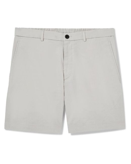 Theory Gray Curtis 7" Straight-leg Good Linen Shorts for men