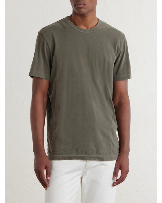 James Perse Green Combed Cotton-Jersey T-Shirt for men