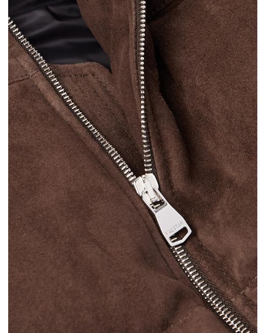 Valstar Brown Locke Wool-Trimmed Quilted Suede Down Gilet for men