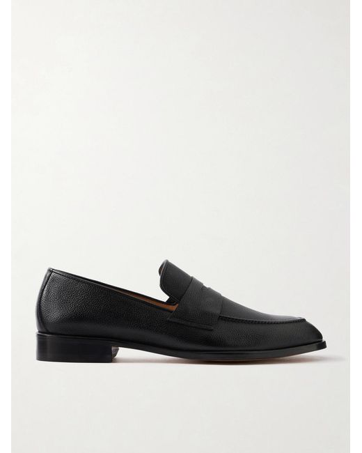 Mr P. Black Alder Full-grain Leather Penny Loafers for men