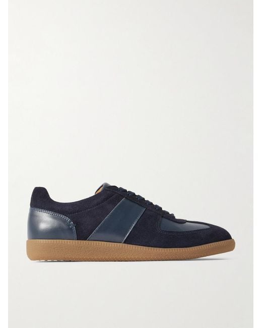 Mr P. Blue Ansel Suede And Leather Sneakers for men