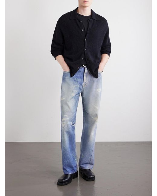 Our Legacy Blue Evening Alpaca-Blend Cardigan for men