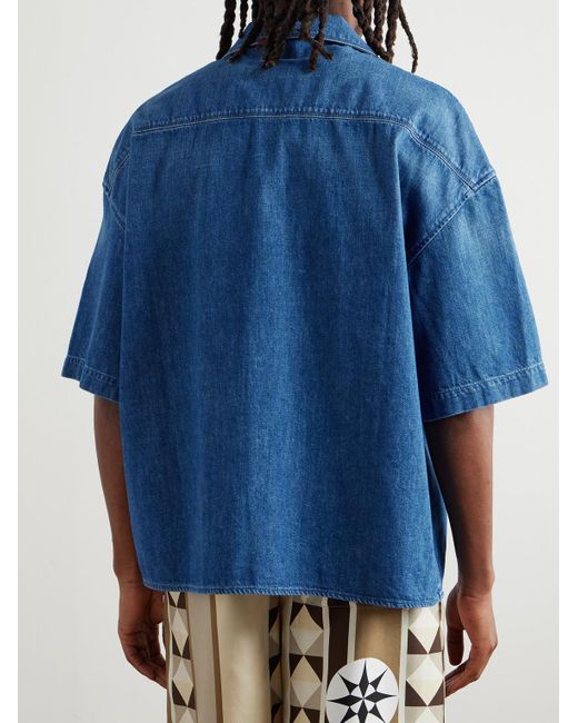 Loewe Paula's Ibiza Jeanshemd mit Logostickerei in Blue für Herren