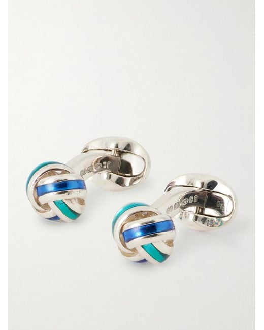 Deakin & Francis Blue Enamel Sterling Cufflinks for men