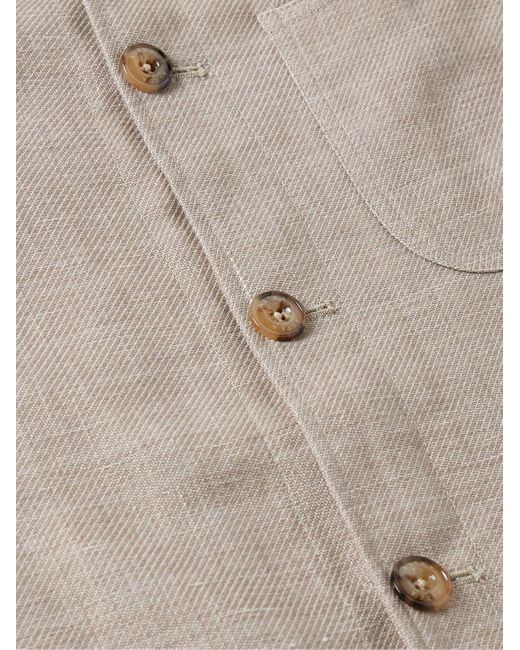 Overshirt in drill di misto lino e lana Constantin di Altea in Natural da Uomo