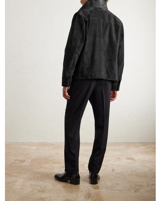 Tom Ford Black Brushed-Suede Chore Jacket for men