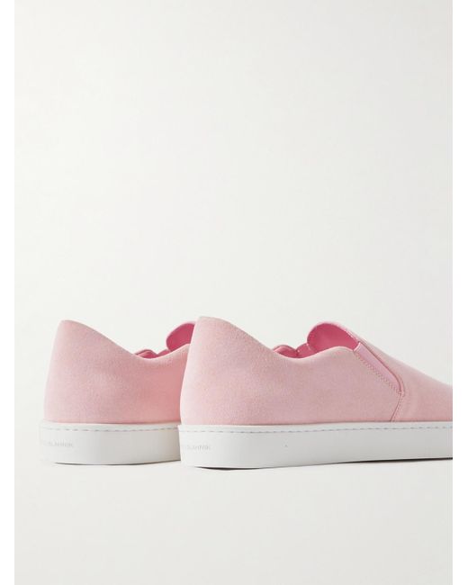 Sneakers slip-on in camoscio Nadores di Manolo Blahnik in Pink da Uomo
