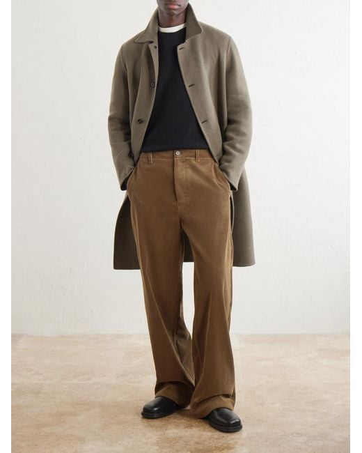 Jil Sander Brown Wide-Leg Cotton-Corduroy Trousers for men