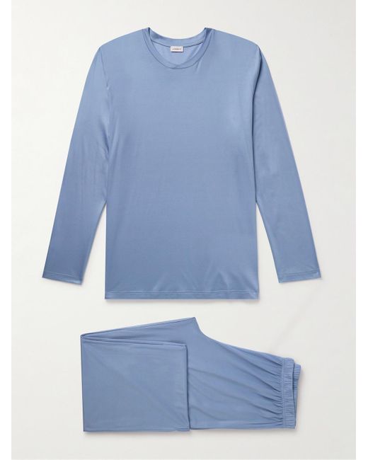 Zimmerli of Switzerland Pyjama aus Lyocell in Blue für Herren