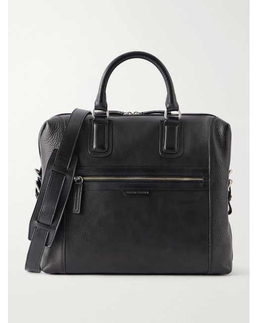 Officine Creative Black Jules 003 Full-grain Leather Briefcase for men