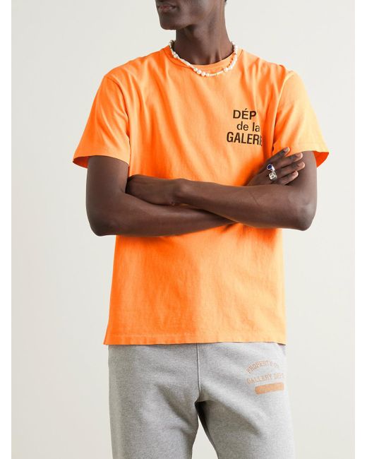 GALLERY DEPT. Orange Logo-print Cotton-jersey T-shirt for men