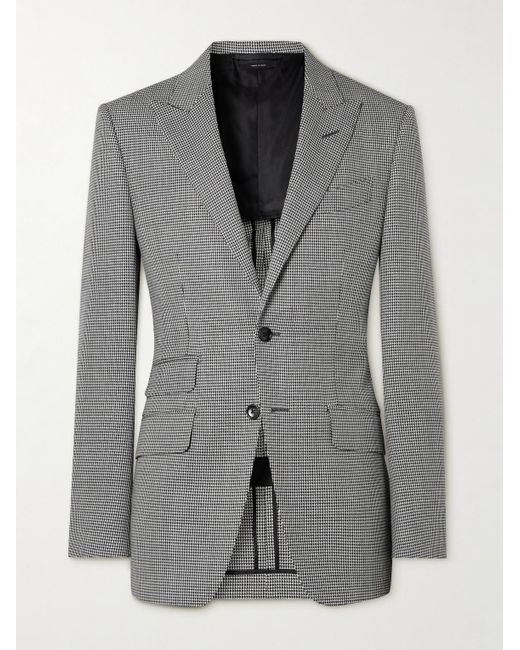 Tom Ford Gray O'connor Slim-fit Puppytooth Wool Suit Jacket for men