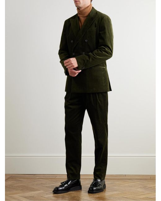 Mr P. Green Slim-Fit Straight-Leg Cotton And Cashmere-Blend Corduroy Tuxedo Trousers for men