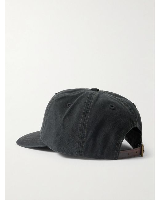 RRL Black Logo-Embroidered Cotton-Twill Baseball Cap for men