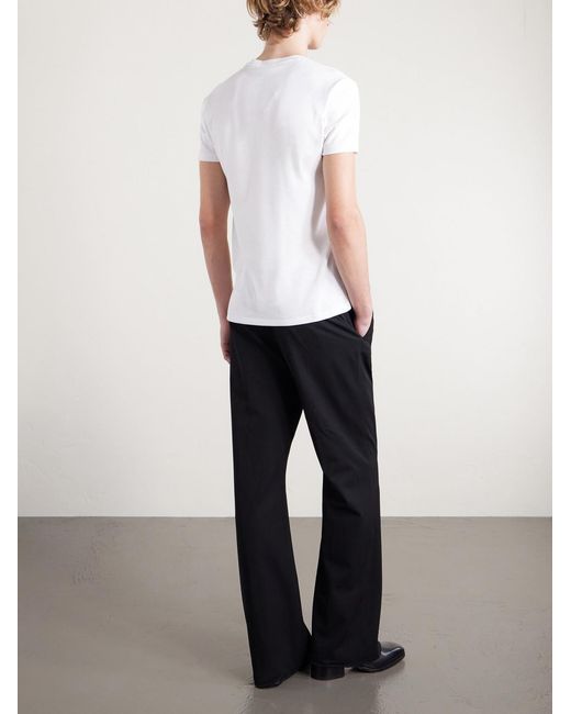 Tom Ford White Pointelle-knit Cotton T-shirt for men