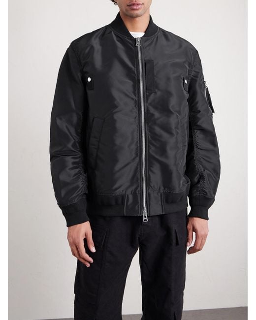 Sacai Black Padded Nylon-twill Bomber Jacket for men