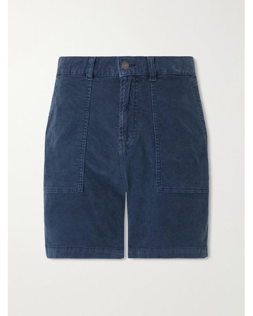 Corridor NYC Blue Wide-Leg Stretch-Cotton Corduroy Shorts for men
