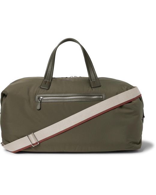 Loro Piana Green Voyager Leather-trimmed Storm System Wind Microfibre Holdall for men