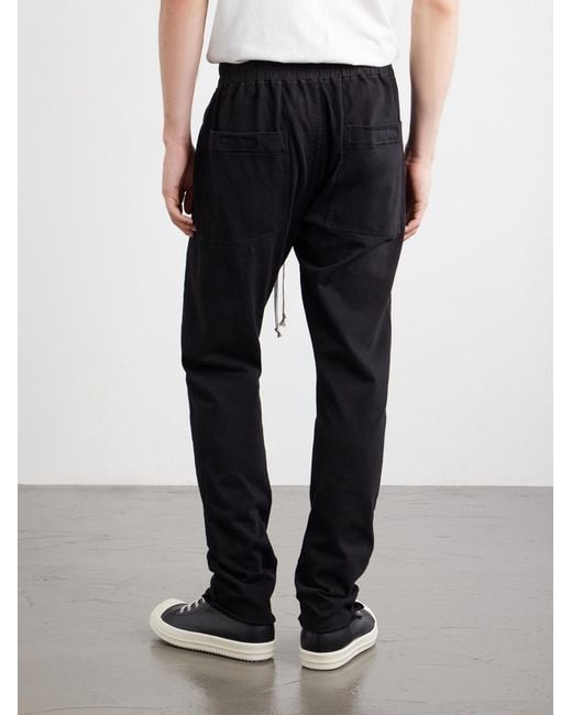 Rick Owens Black Berlin Tapered Cotton-Jersey Sweatpants for men