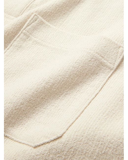 FRAME Natural Textured Cotton-Blend Polo Shirt for men