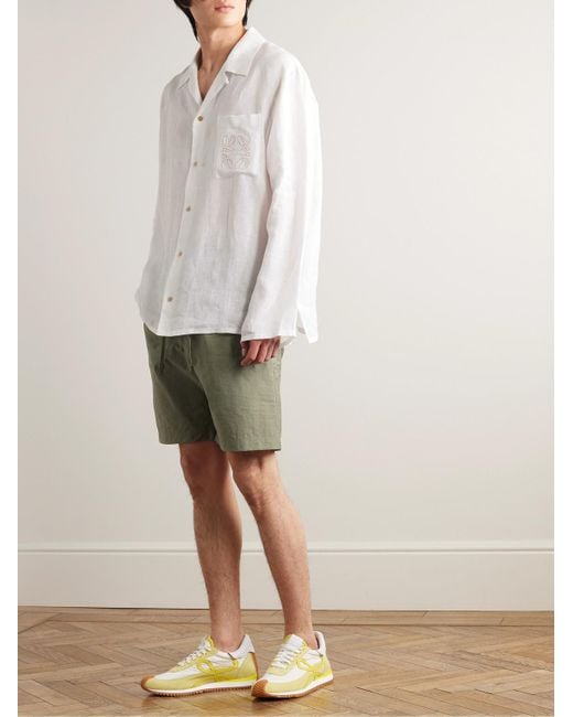 Loewe Green Paula's Ibiza Wide-leg Cotton-blend Poplin Shorts for men