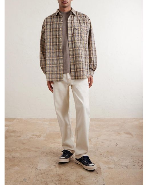 FRIZMWORKS Brown Checked Woven Shirt for men