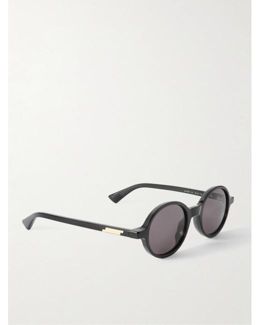 Bottega Veneta Black Round-Frame Acetate Sunglasses for men