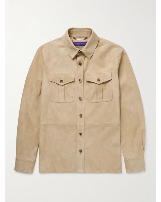 Ralph Lauren Natural Barron Suede Overshirt for men