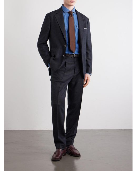 Brunello Cucinelli Blue Virgin Wool Suit Jacket for men