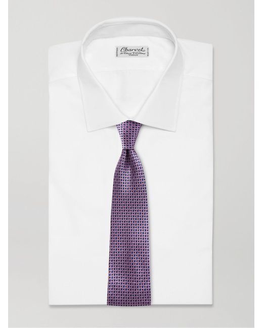 Cravatta in seta jacquard di Charvet in Purple da Uomo
