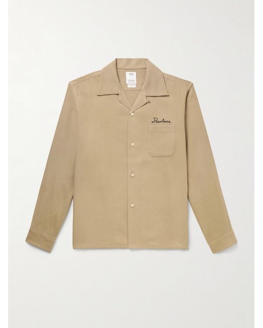 Visvim Natural Keesey Convertible-Collar Logo-Embroidered Woven Shirt for men
