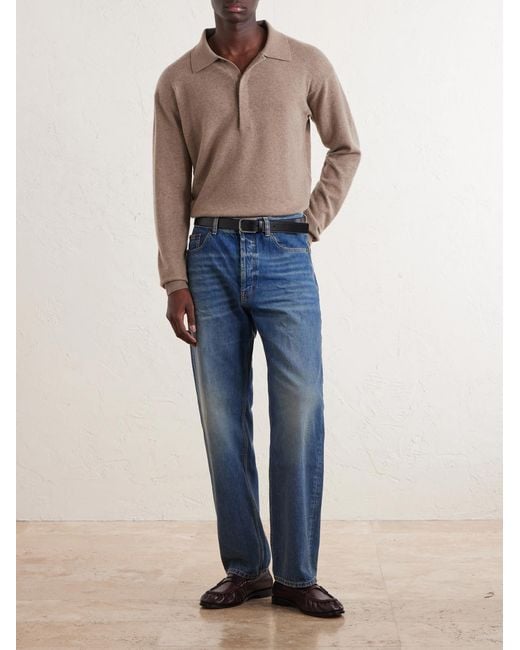 Saint Laurent Natural Wool Polo Sweater for men