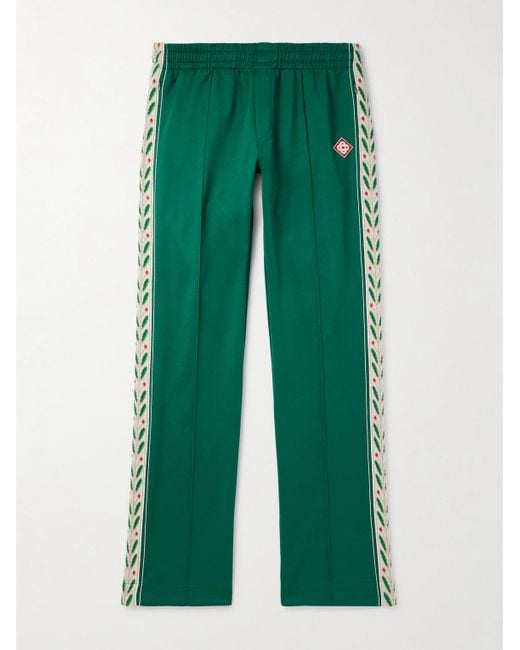 Pantaloni sportivi a gamba dritta in jersey con logo applicato Laurel di Casablancabrand in Green da Uomo
