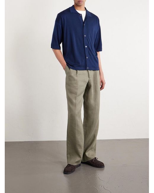 Barena Blue Merino Wool Shirt for men