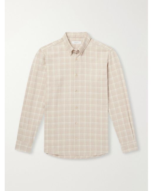 Boglioli White Checked Cotton And Lyocell-blend Shirt for men
