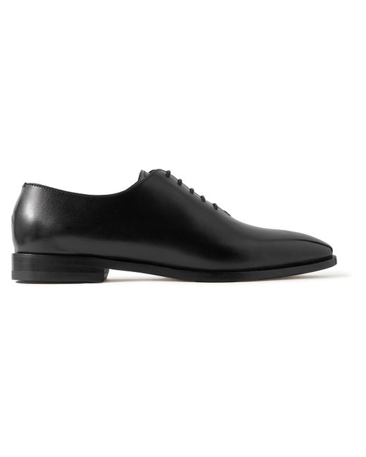 Manolo Blahnik Black Snowdon Whole-cut Glossed-leather Oxford Shoes for men