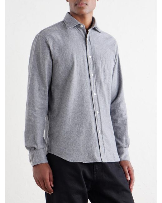 Hartford Gray Paul Cotton-Flannel Shirt for men