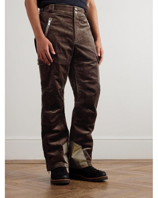 Brunello Cucinelli Brown Straight-Leg Padded Shell-Trimmed Cotton-Corduroy Ski Pants for men