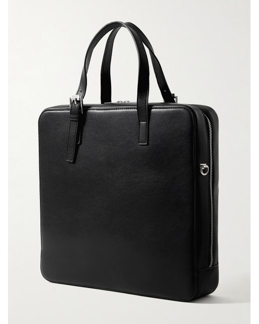 A.P.C. Black Nino Logo-print Faux-recycled Leather Briefcase for men
