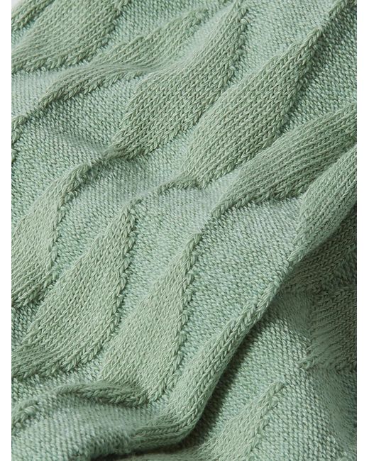 Mr P. Green Jacquard-knit Cotton-blend Socks for men