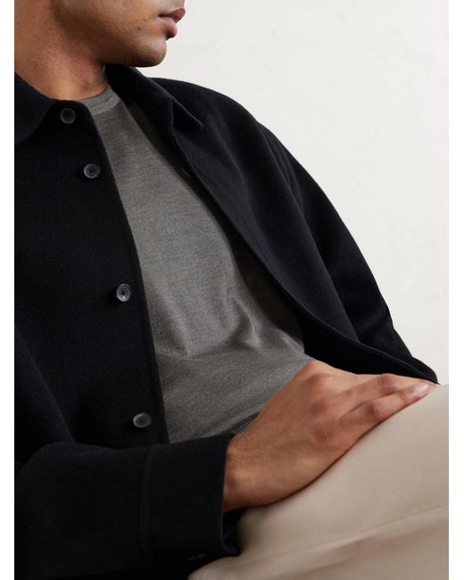Zegna Gray Cashmere And Silk-Blend Sweater for men